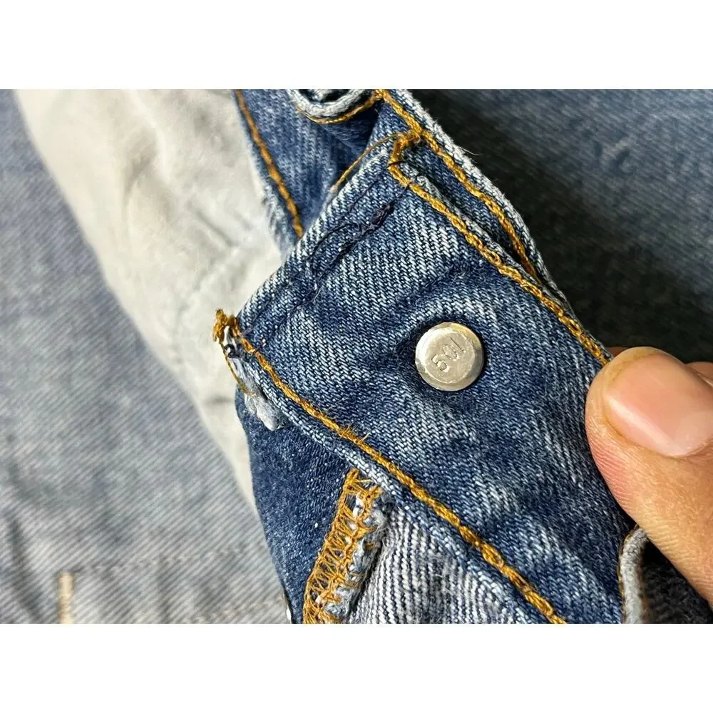 Levi's 80s 501 Jeans Men's 38x30 USA Vintage Distressed Blue Denim Actual 35x29